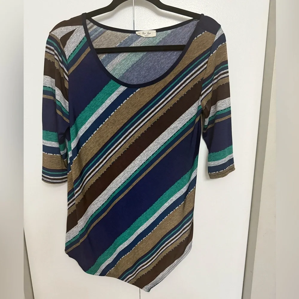 Chic Striped Long Sleeve Women's Top - Picture 2 of 3